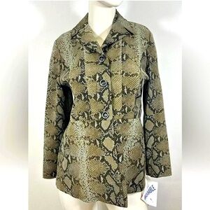 Danny & Nicole Jacket Sz 10P Snake Print Jacket Button Front 1 Piece